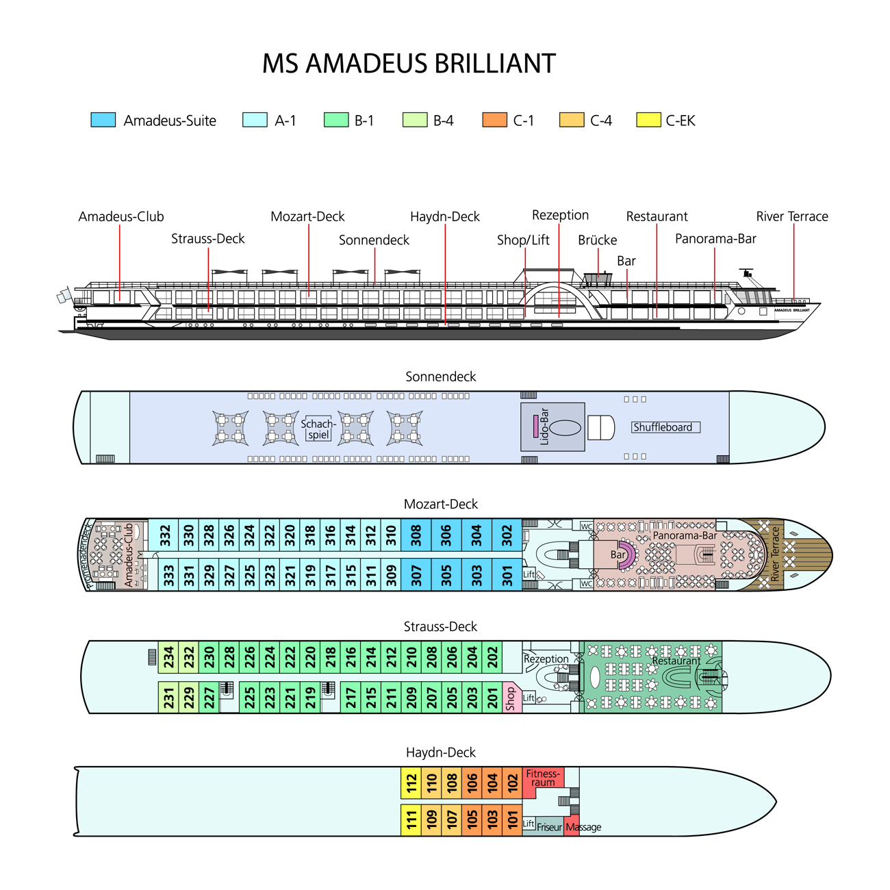 MS Amadeus Brilliant - Deckplan