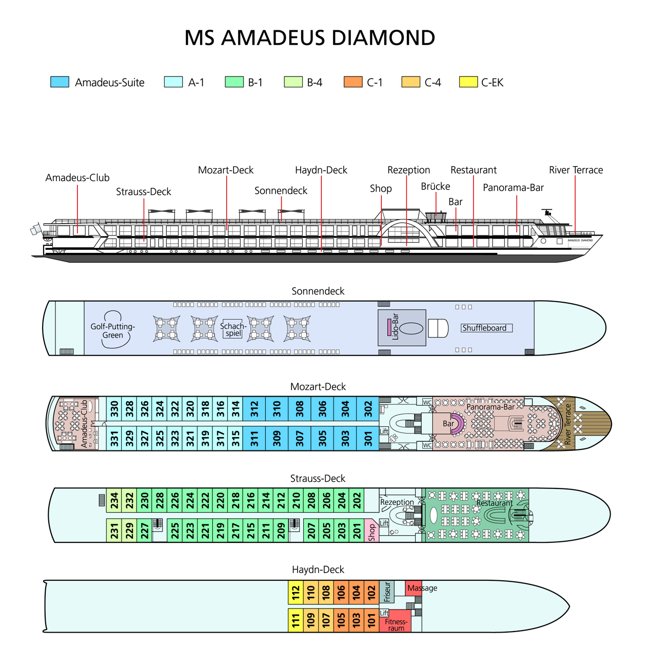 MS Amadeus Diamond - Deckplan