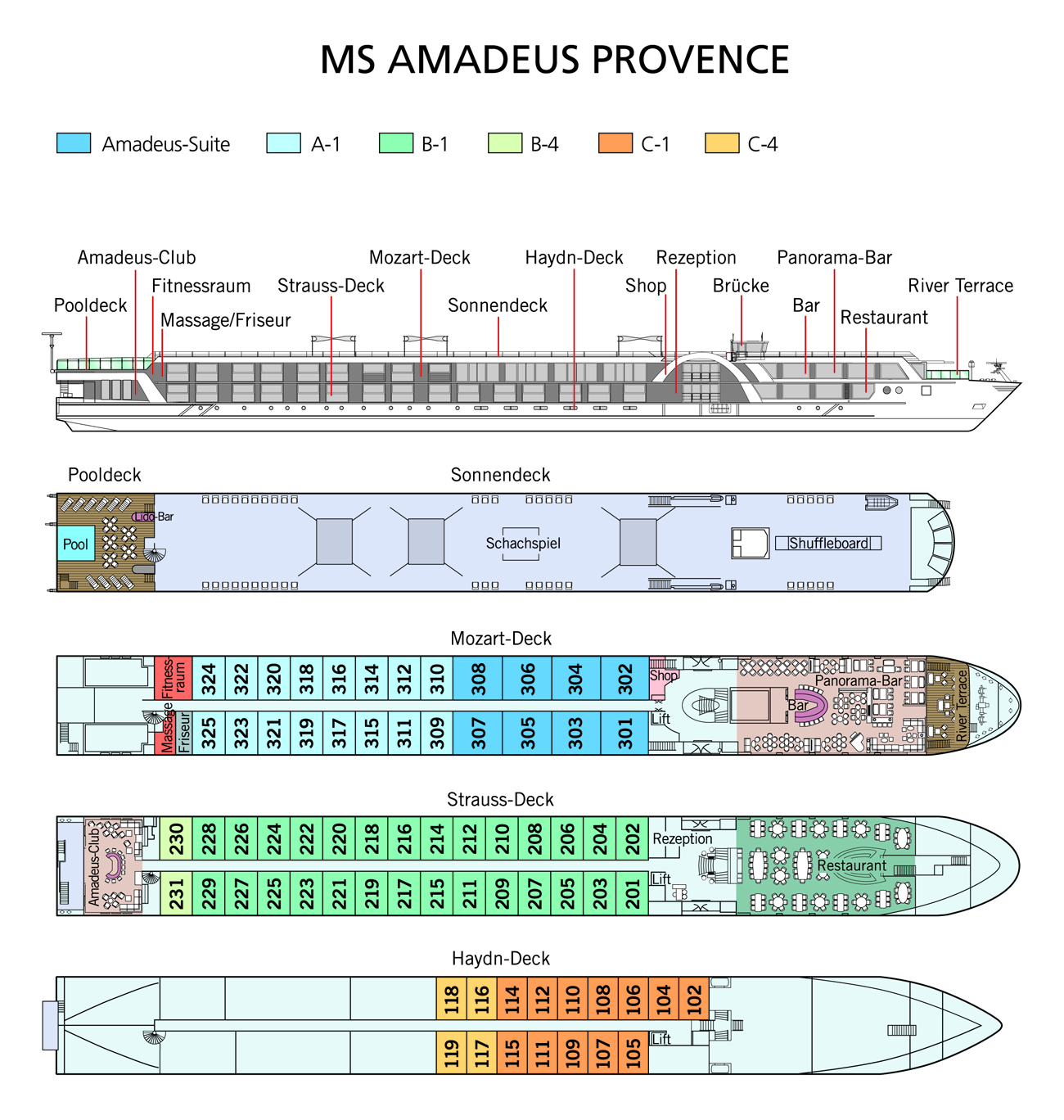 MS Amadeus Provence - Deckplan