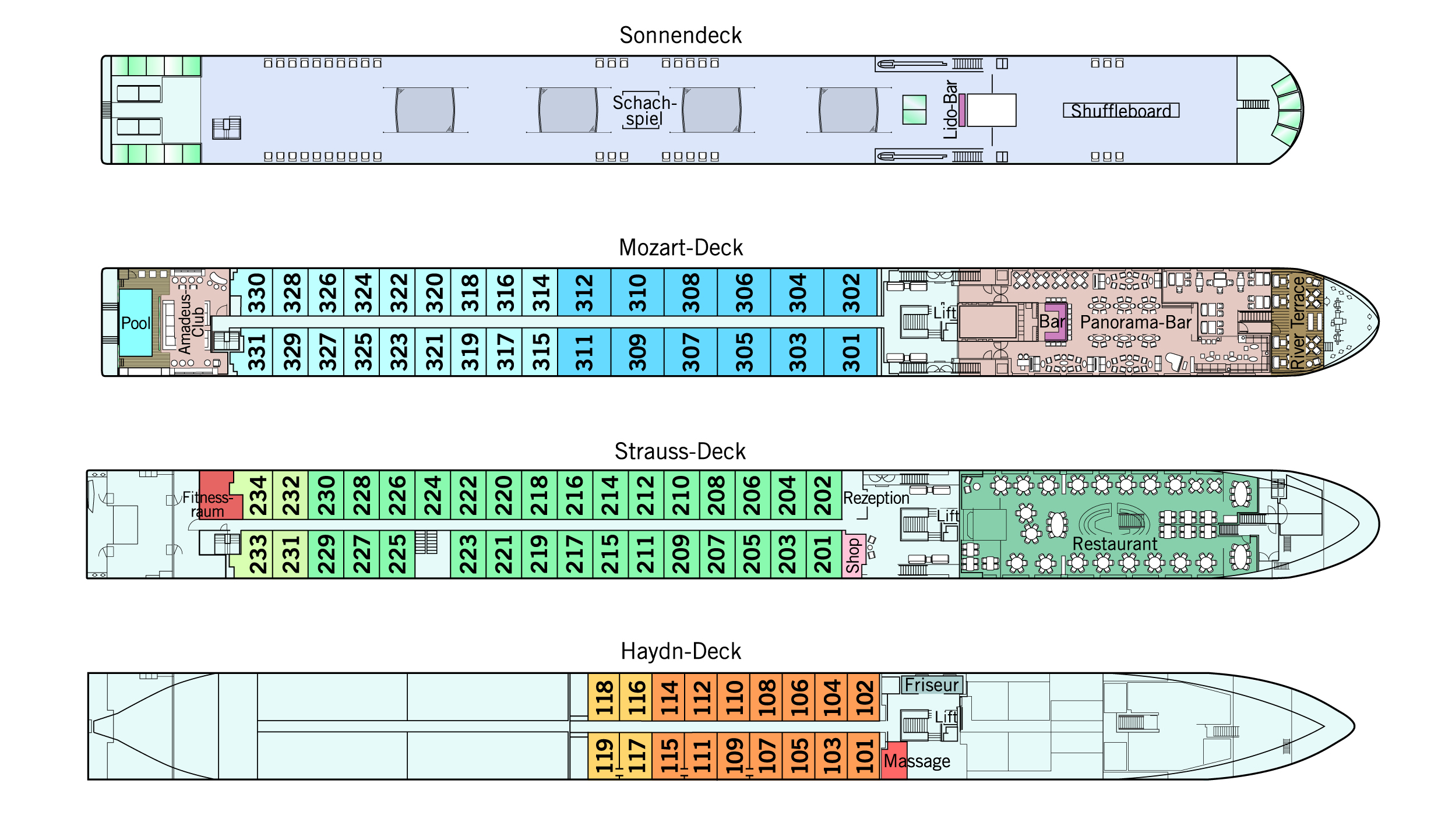 MS Amadeus Queen - Deckplan