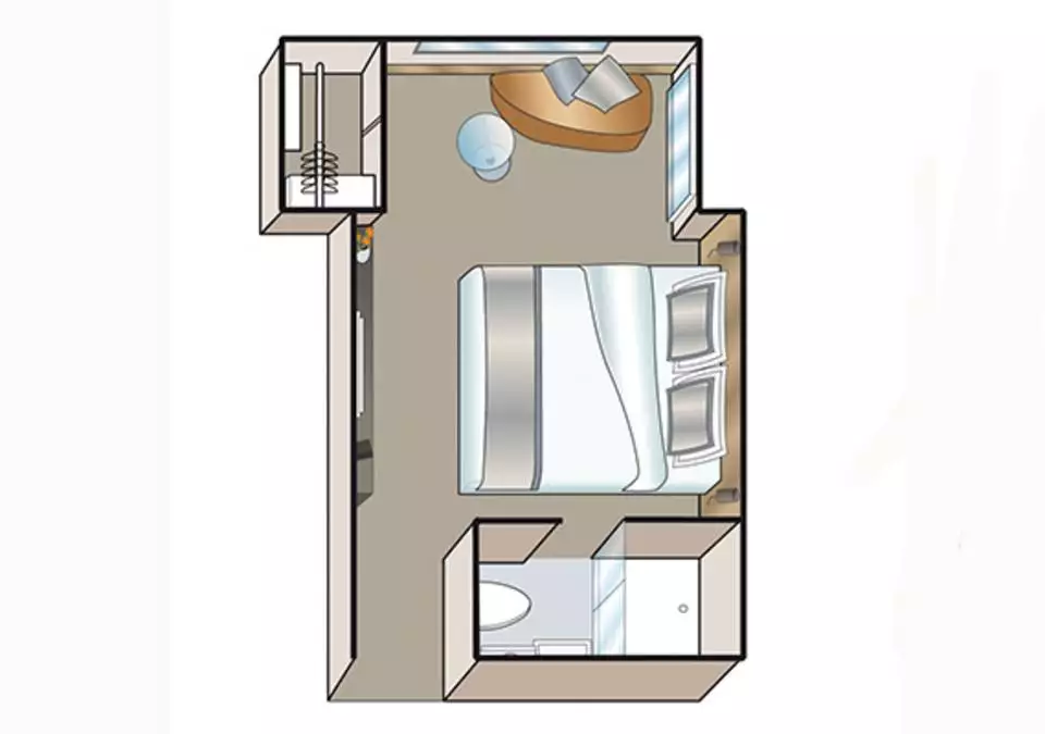 Kabine mit Aussichtsfenster C - MS Amadeus Queen - Grundriss