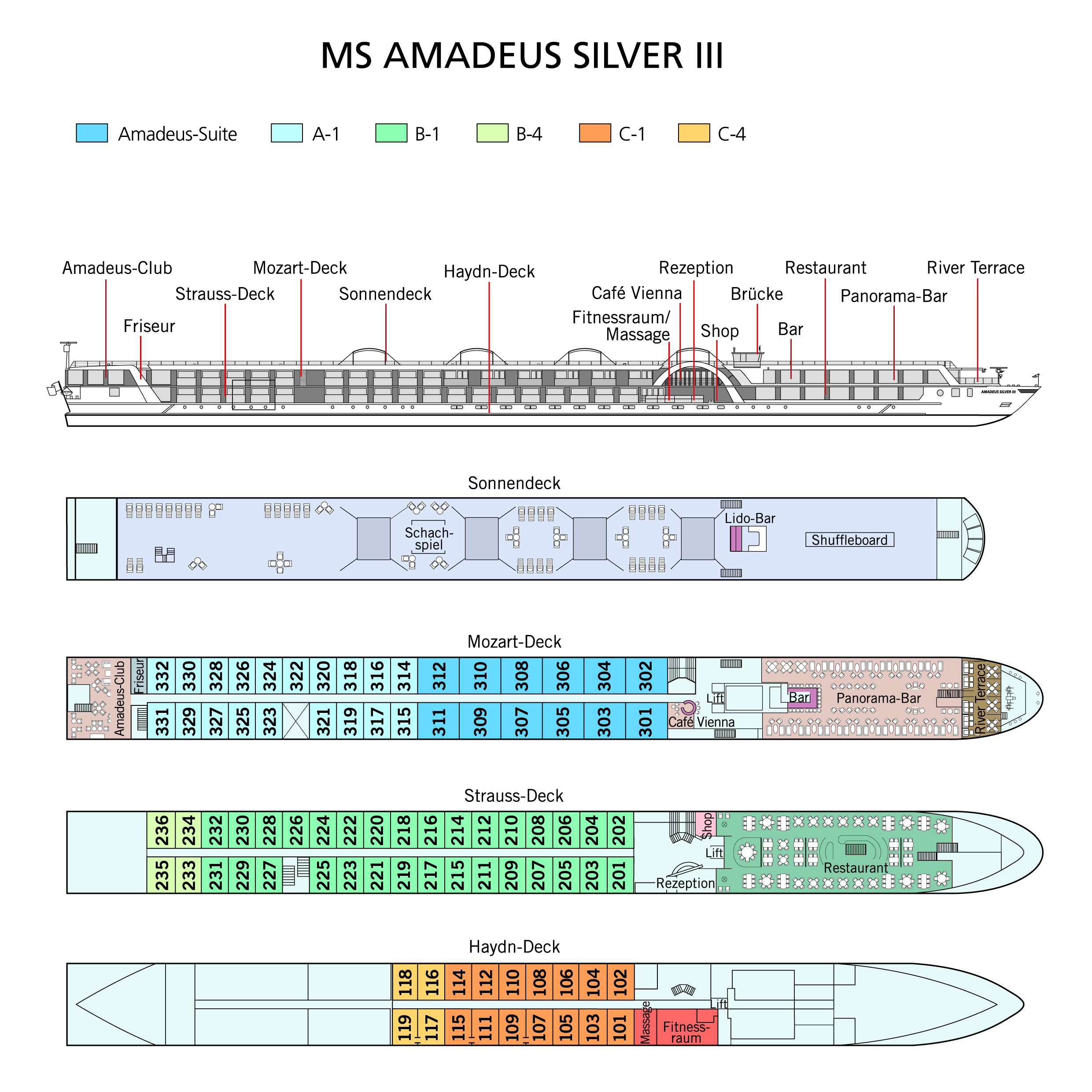 MS Amadeus Silver III - Deckplan