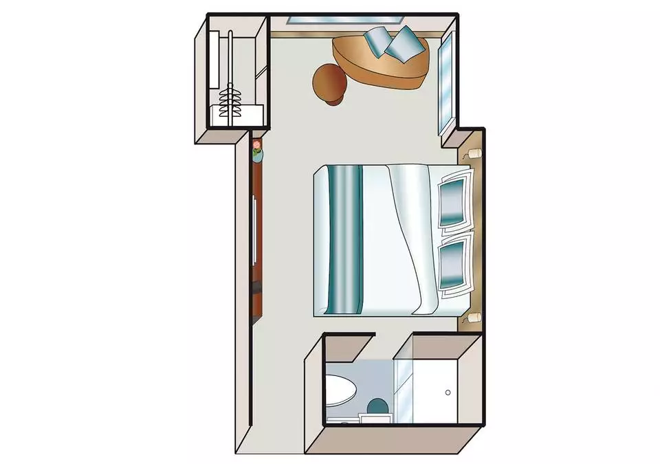 Kabine mit Aussichtsfenster C - MS Amadeus Star - Grundriss