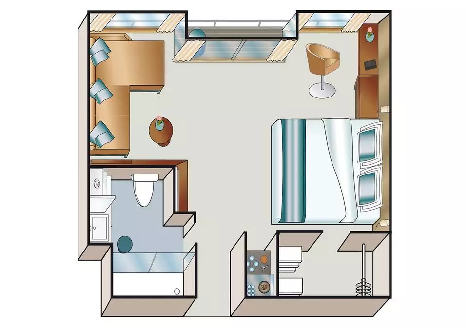 Suite mit begehbaren Auenbalkon SUI - MS Amadeus Star - Grundriss