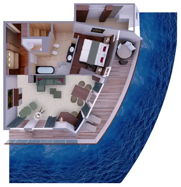 Penthouse Grand SuiteKat 9 - MS EUROPA Übersicht