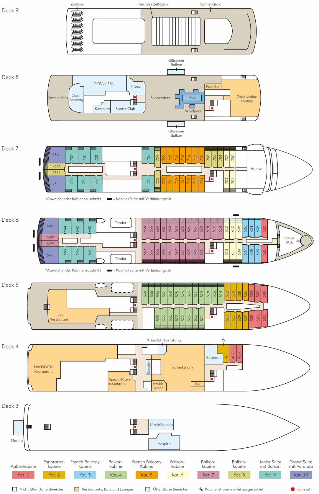 HANSEATIC nature - Deckplan