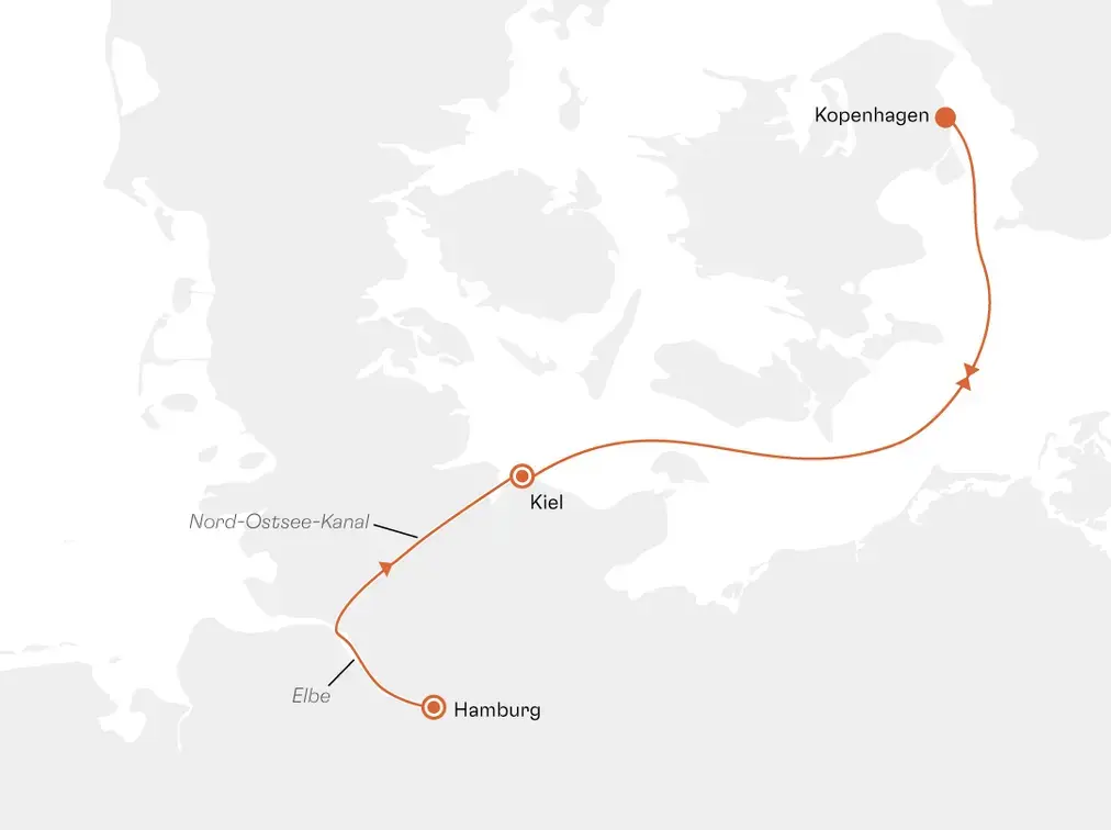 MS EUROPA 2 EUX2611 10% Erm��igung (SILBER-Tarif) - Trends und Kultur entlang der Ostsee - Routenbild