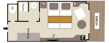 Prestige Balkonkabine PR4 / PR5 / PR6 - LAustral - Grundriss