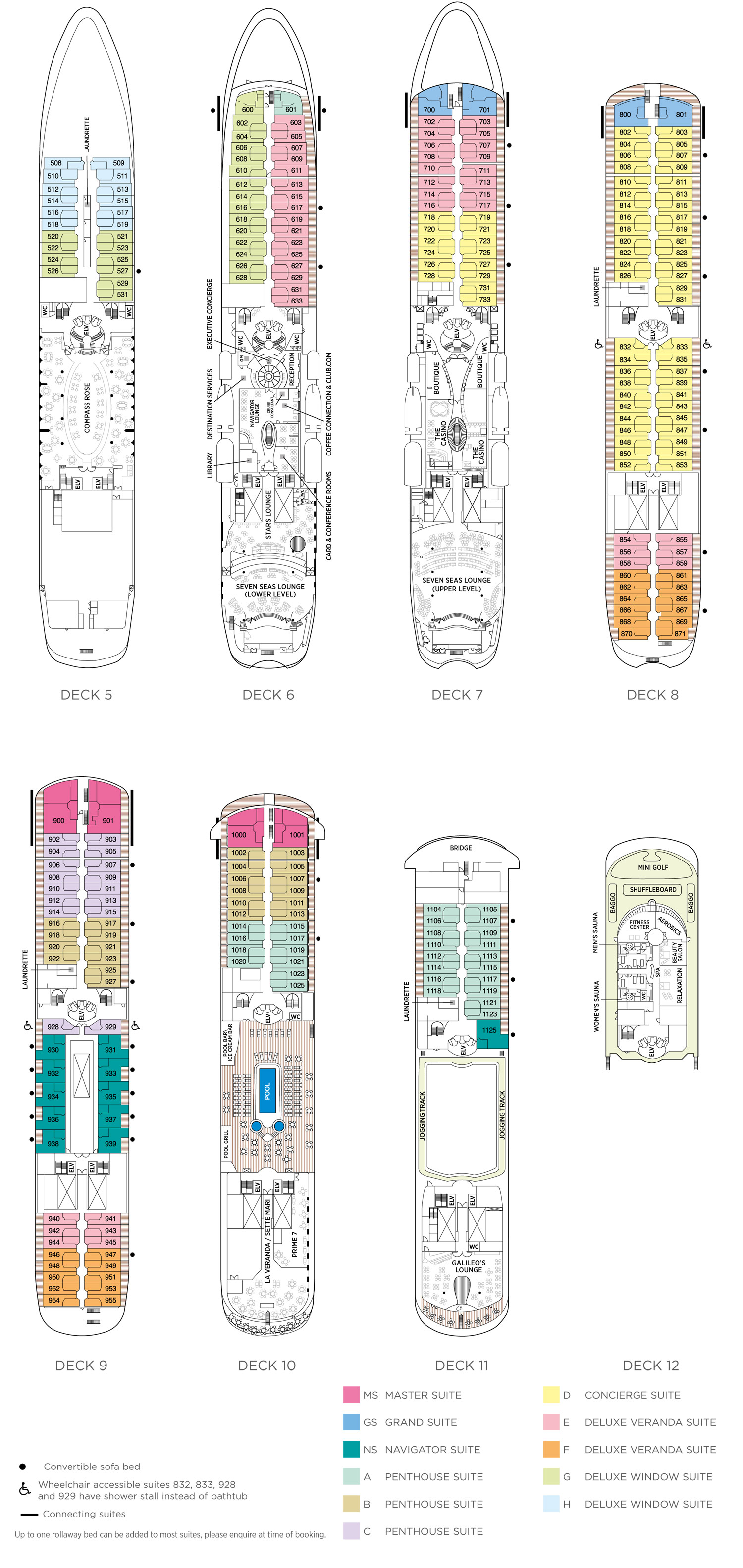 Seven Seas Navigator - Deckplan