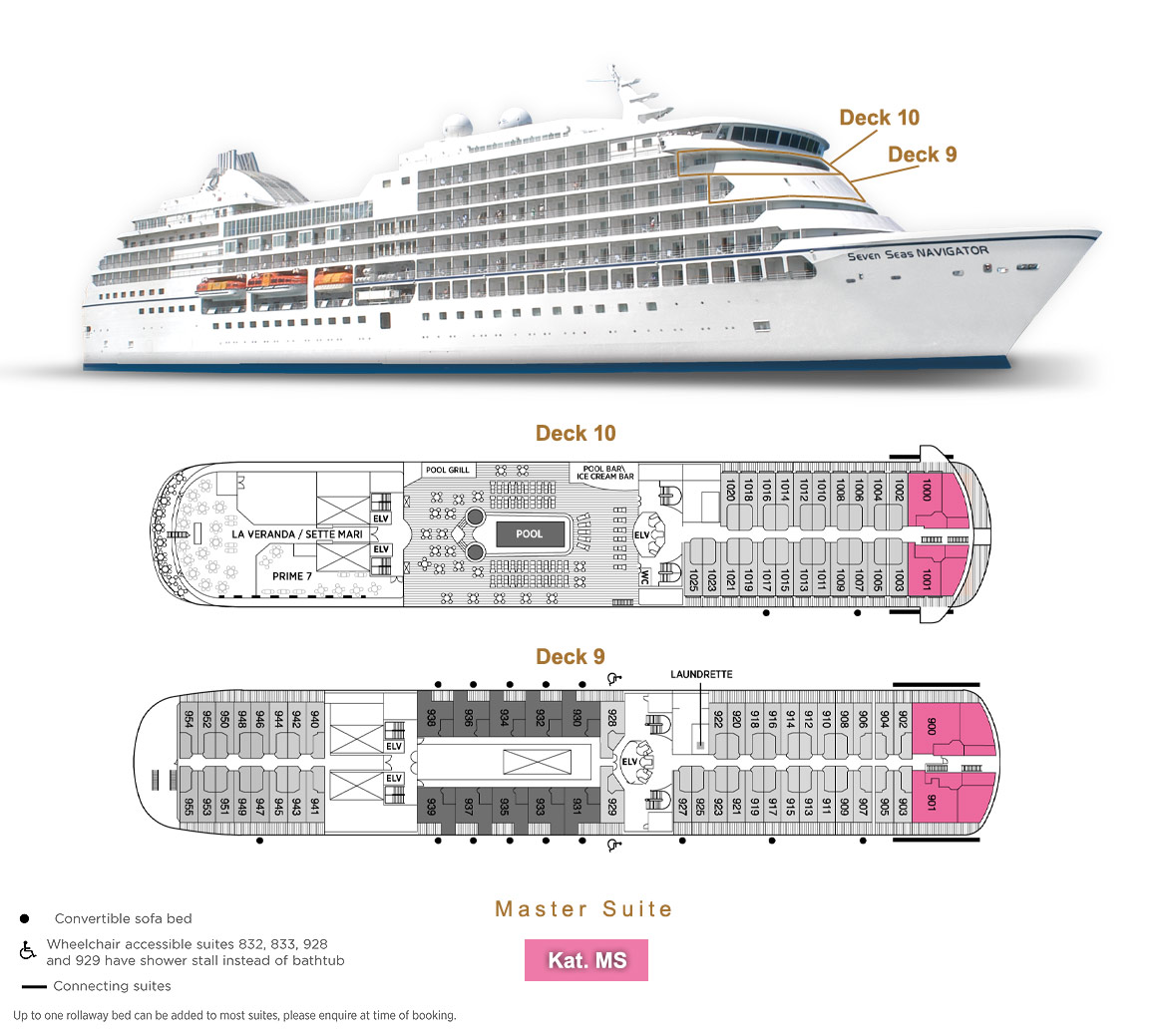 Master Suite MS - Seven Seas Navigator - Lage