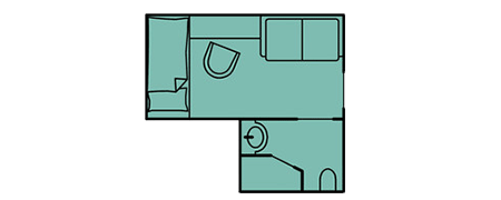 Auenkabine (Ober-/Unterbetten) 5 - Sea Cloud - Grundriss