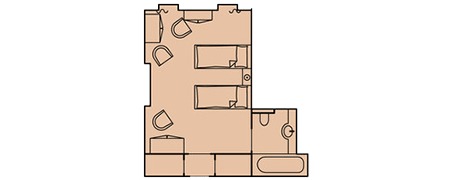 Deluxe Original Auenkabine Nr. 3 B - Sea Cloud - Grundriss