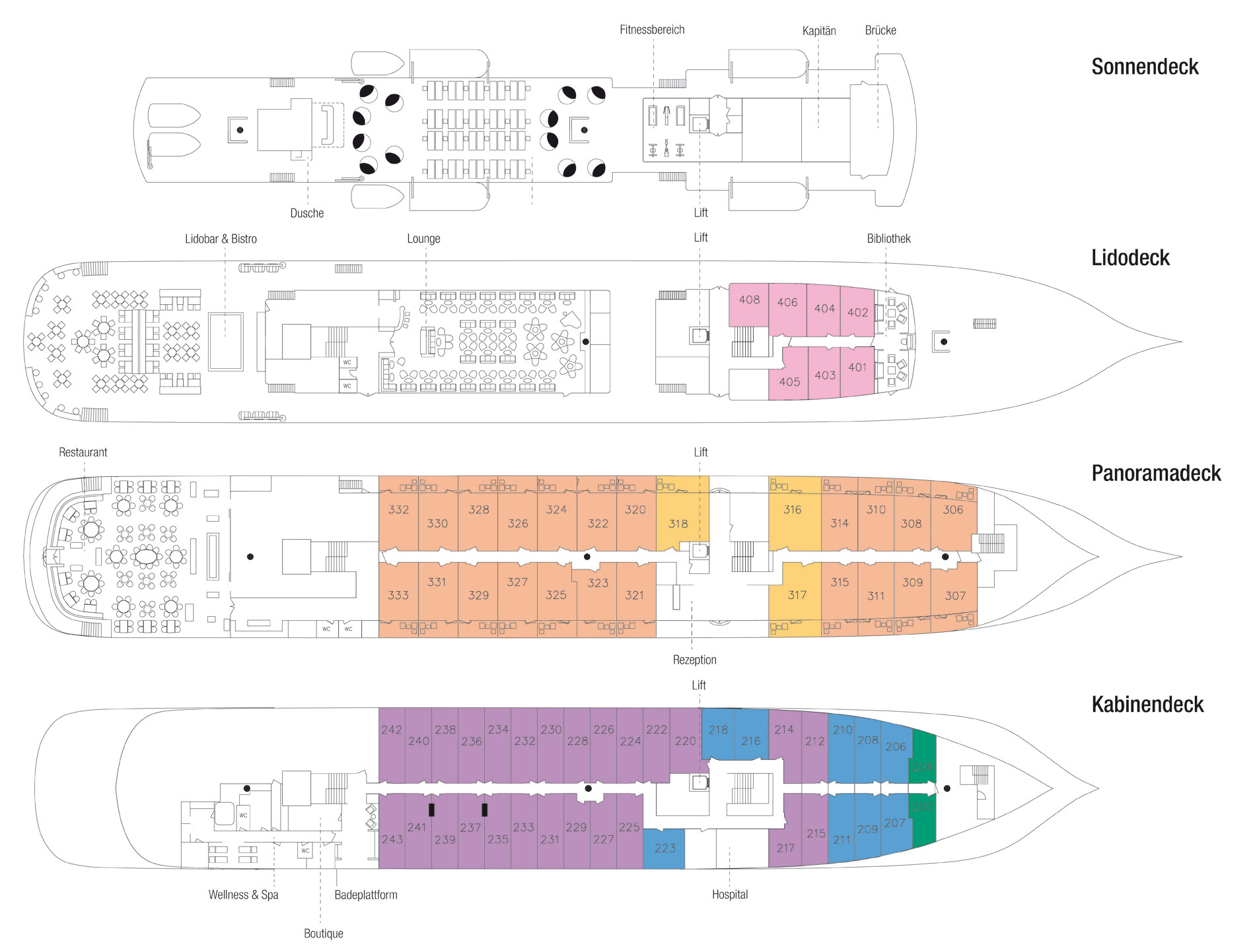 Sea Cloud Spirit - Deckplan