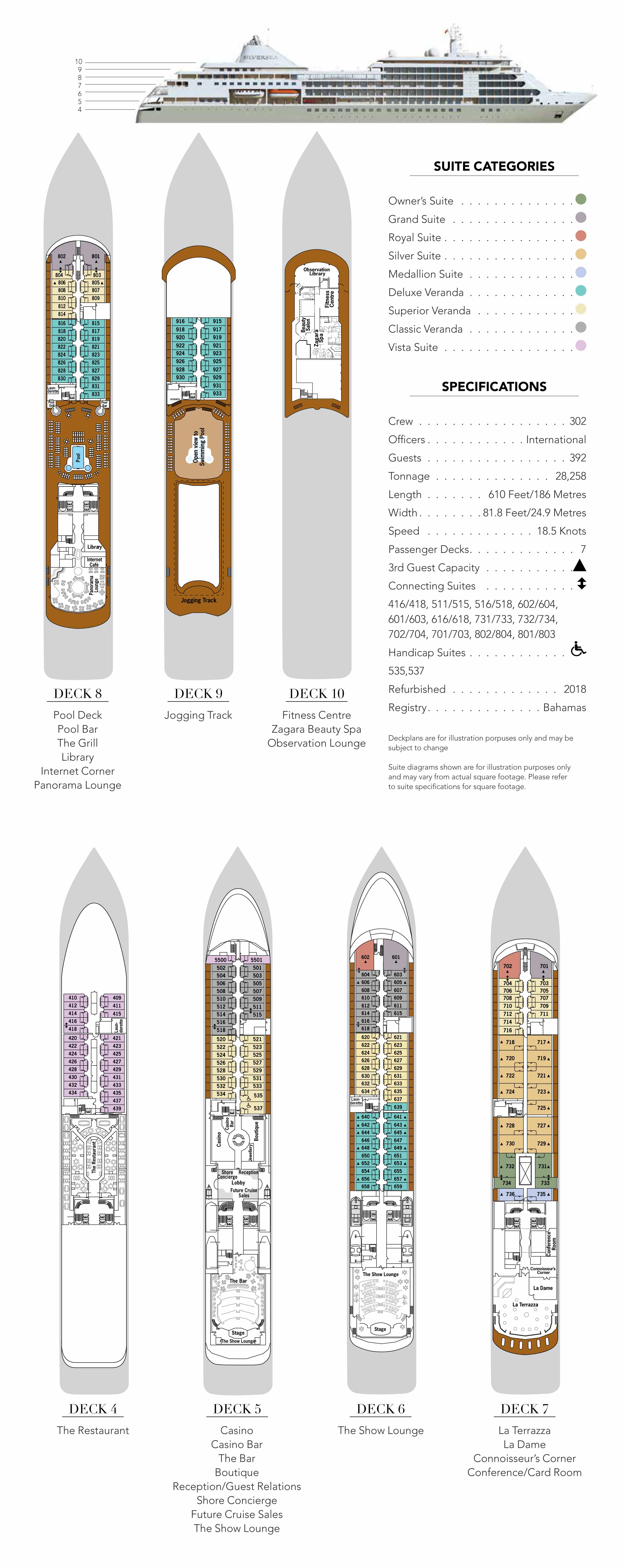 Silver Whisper - Deckplan